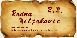 Radna Miljaković vizit kartica